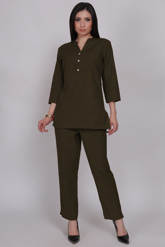 Cotton Cord Set - Olive - FuchsiaBless