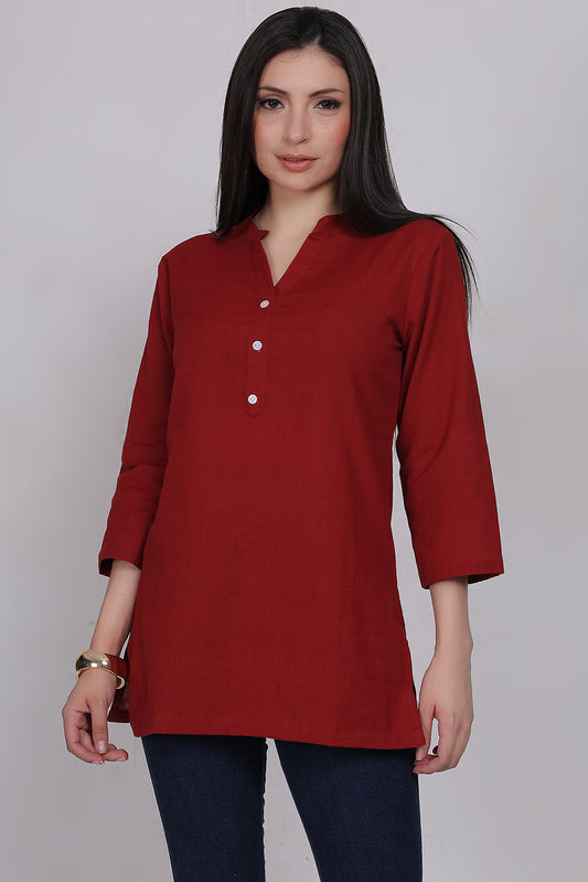 Cotton Kurta - Maroon - FuchsiaBless
