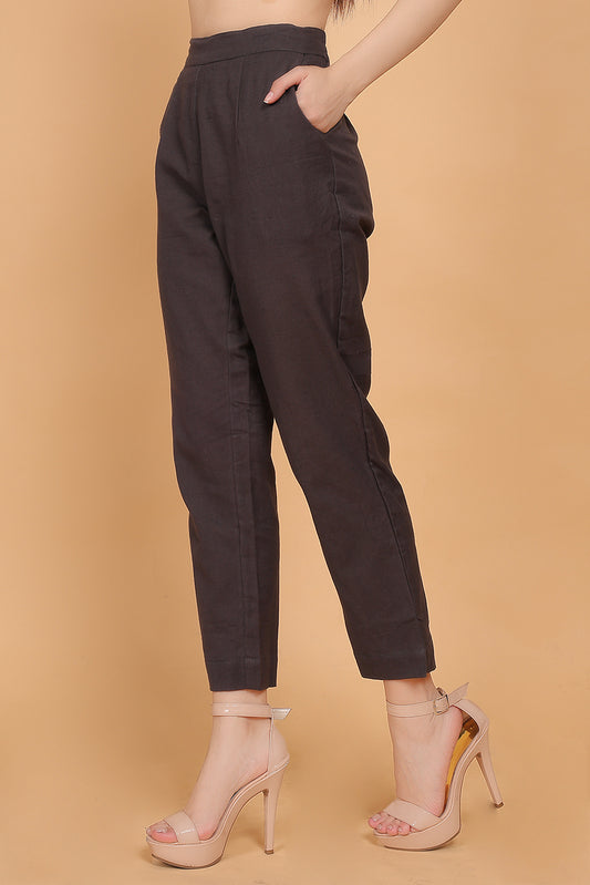 Cotton Pants Grey - FuchsiaBless