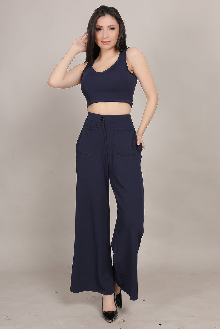 Sweetheart Crop Top Blue - FuchsiaBless
