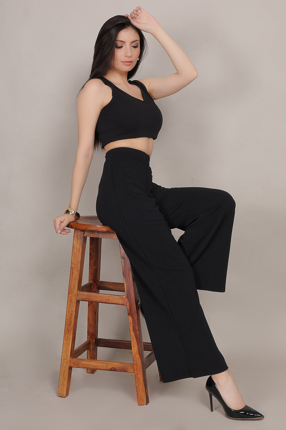 Valentino Pants - Black - FuchsiaBless