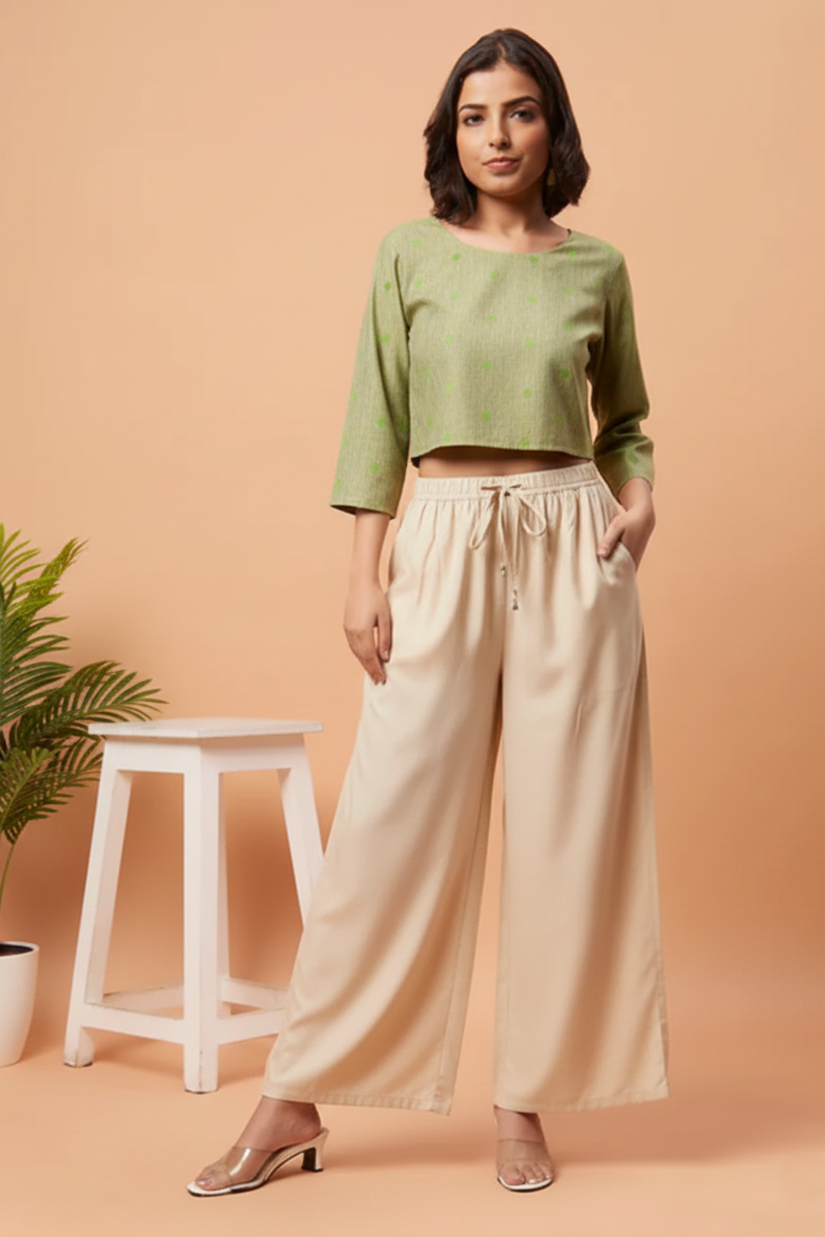 Palazzo Pants - Beige