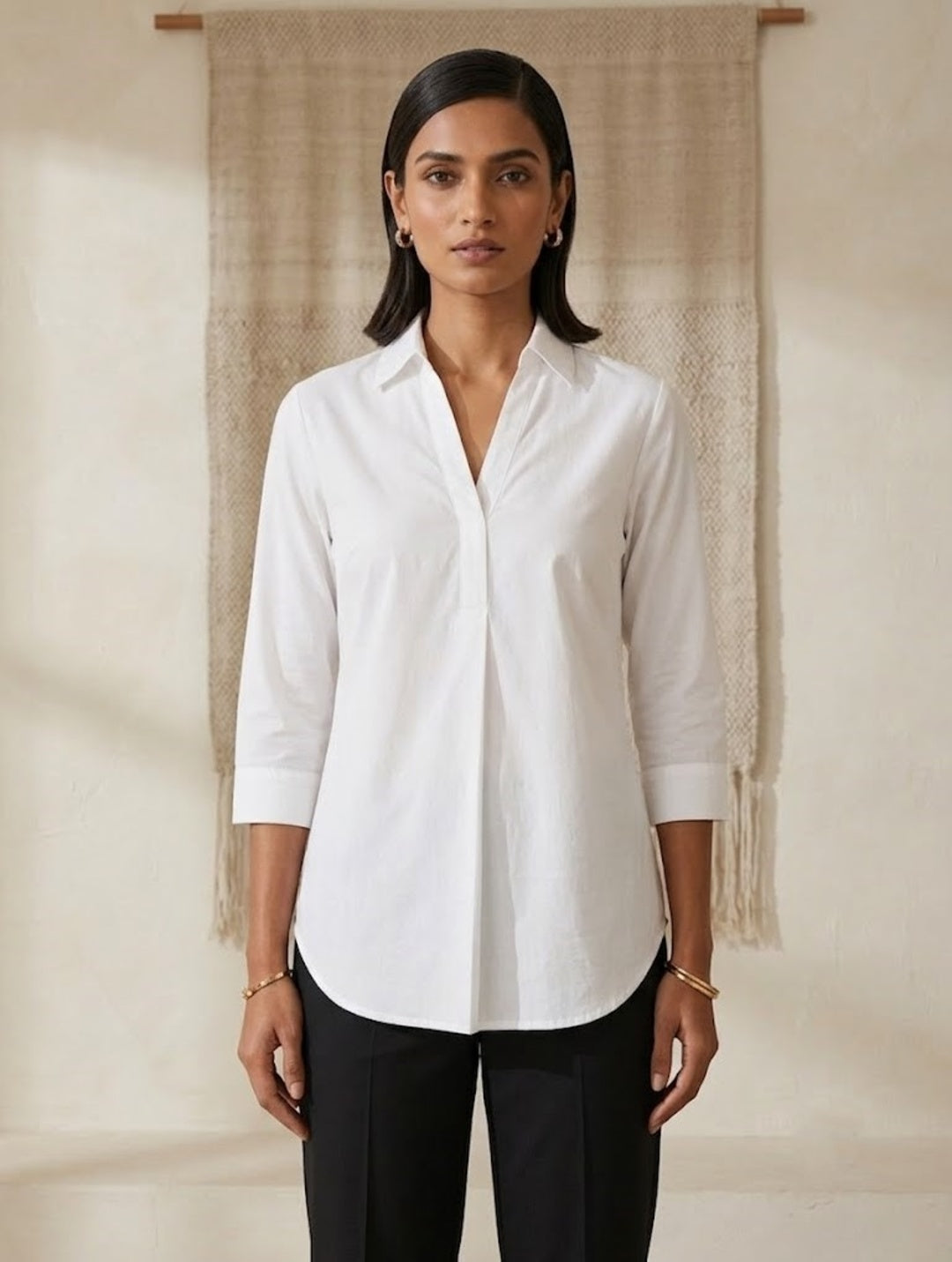 Hemline Shirt - White