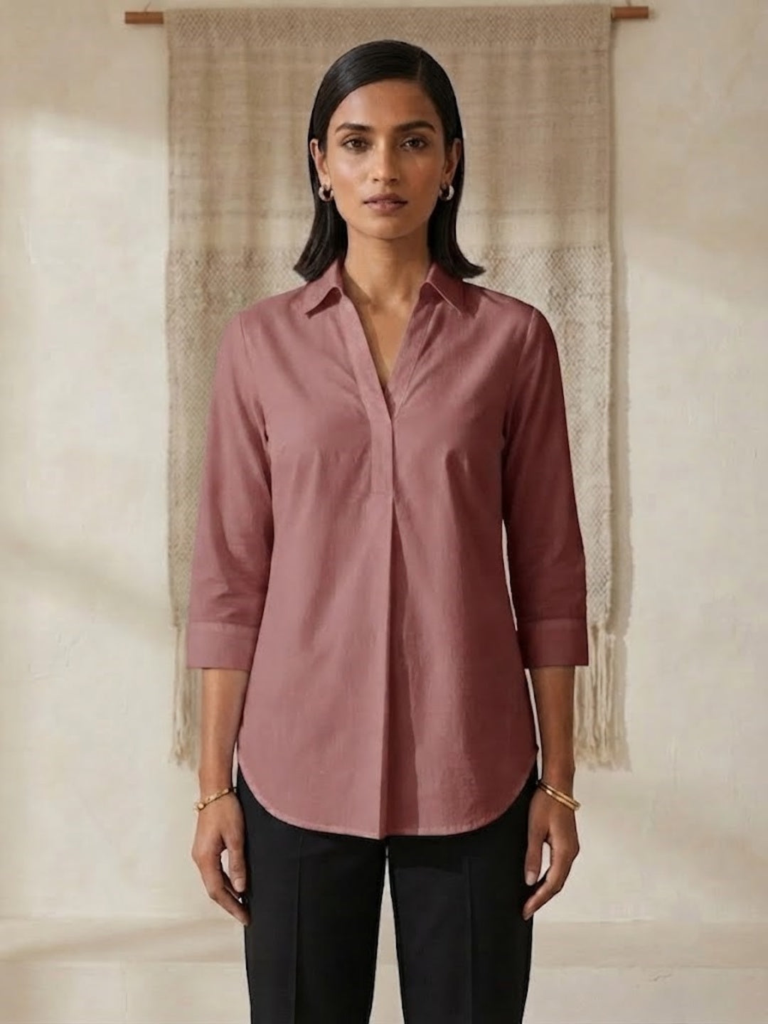 Hemline Shirt - Rose Taupe