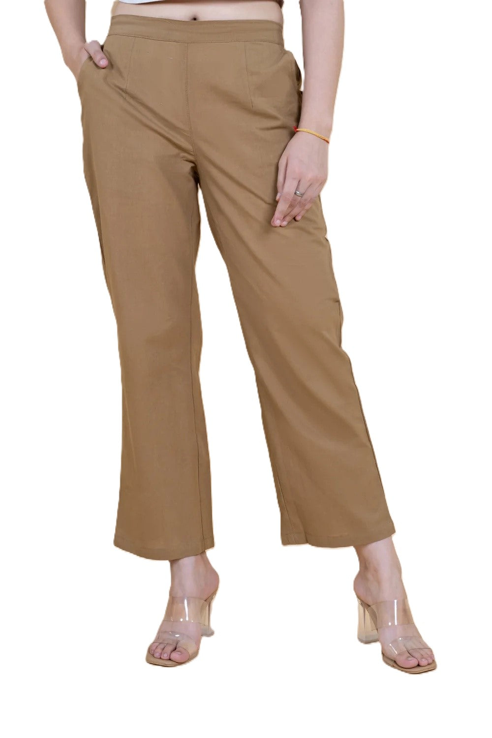 Regular Fit Cotton Pants - Tan