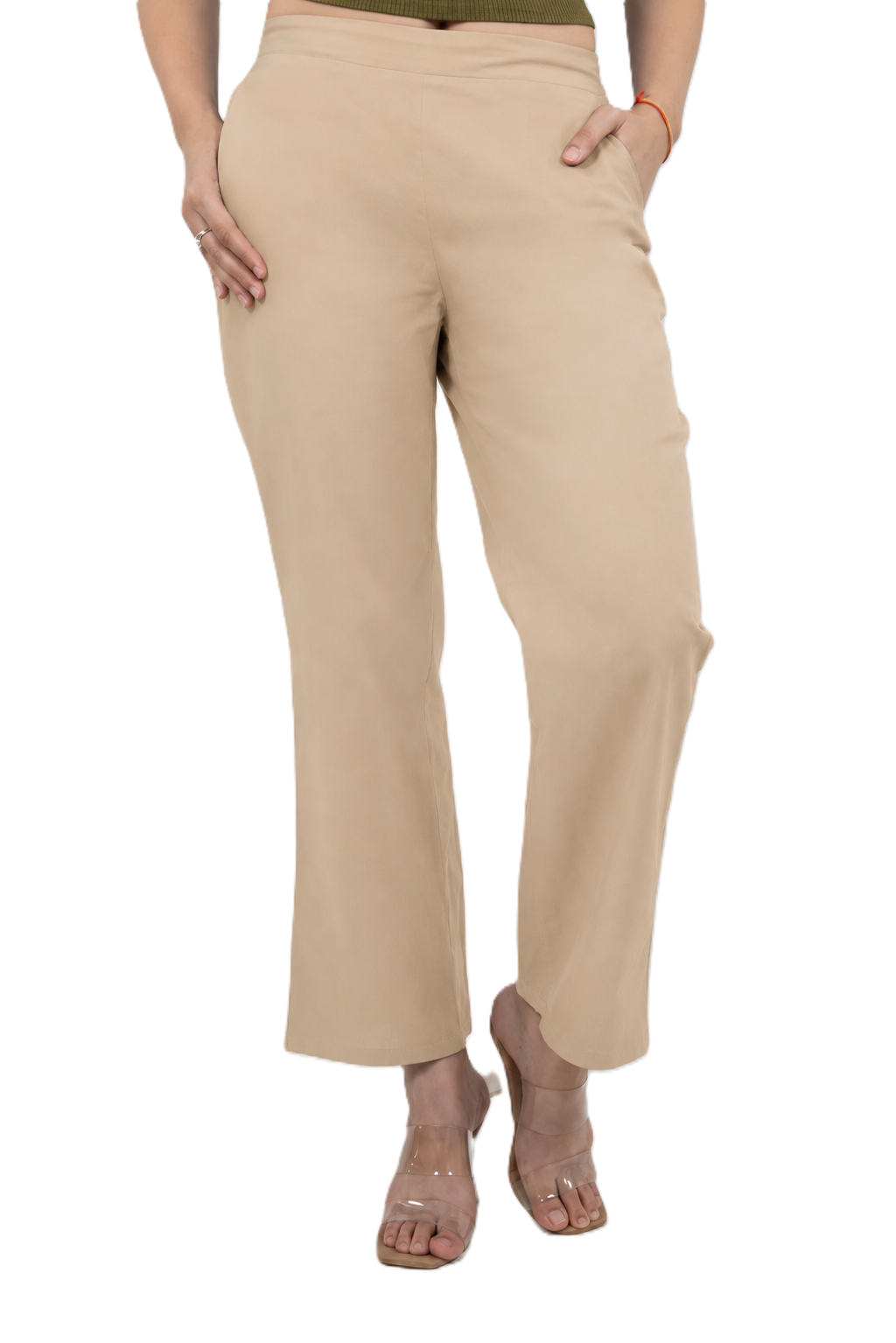 Regular Fit Cotton Pants - Beige