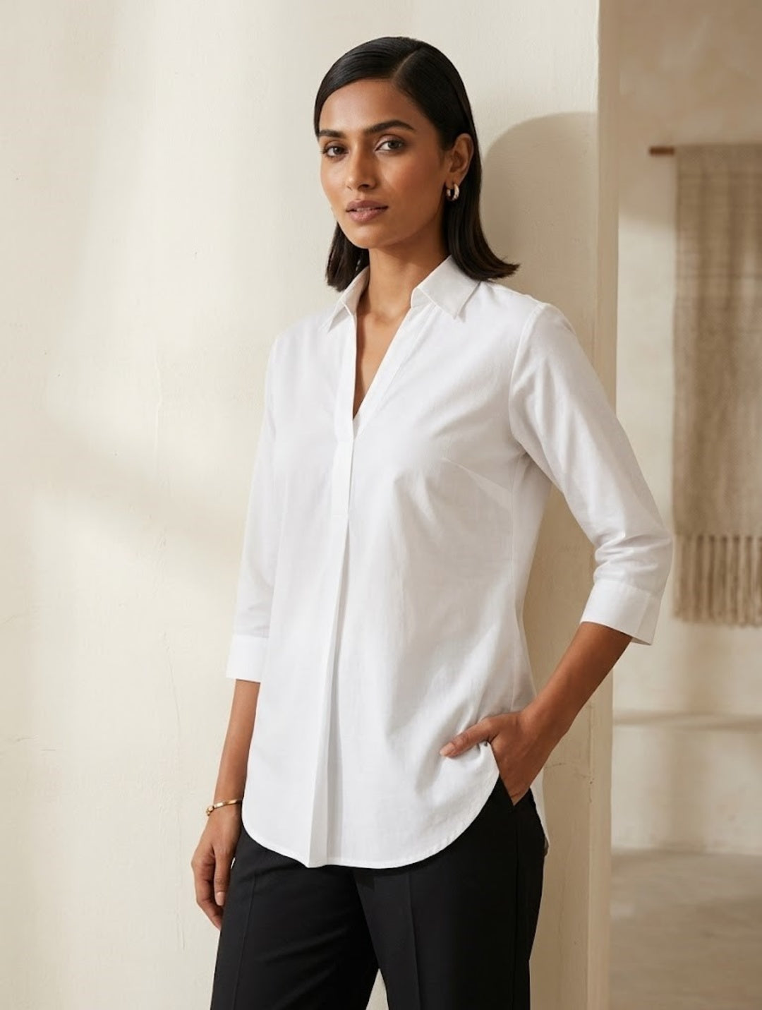 Hemline Shirt - White