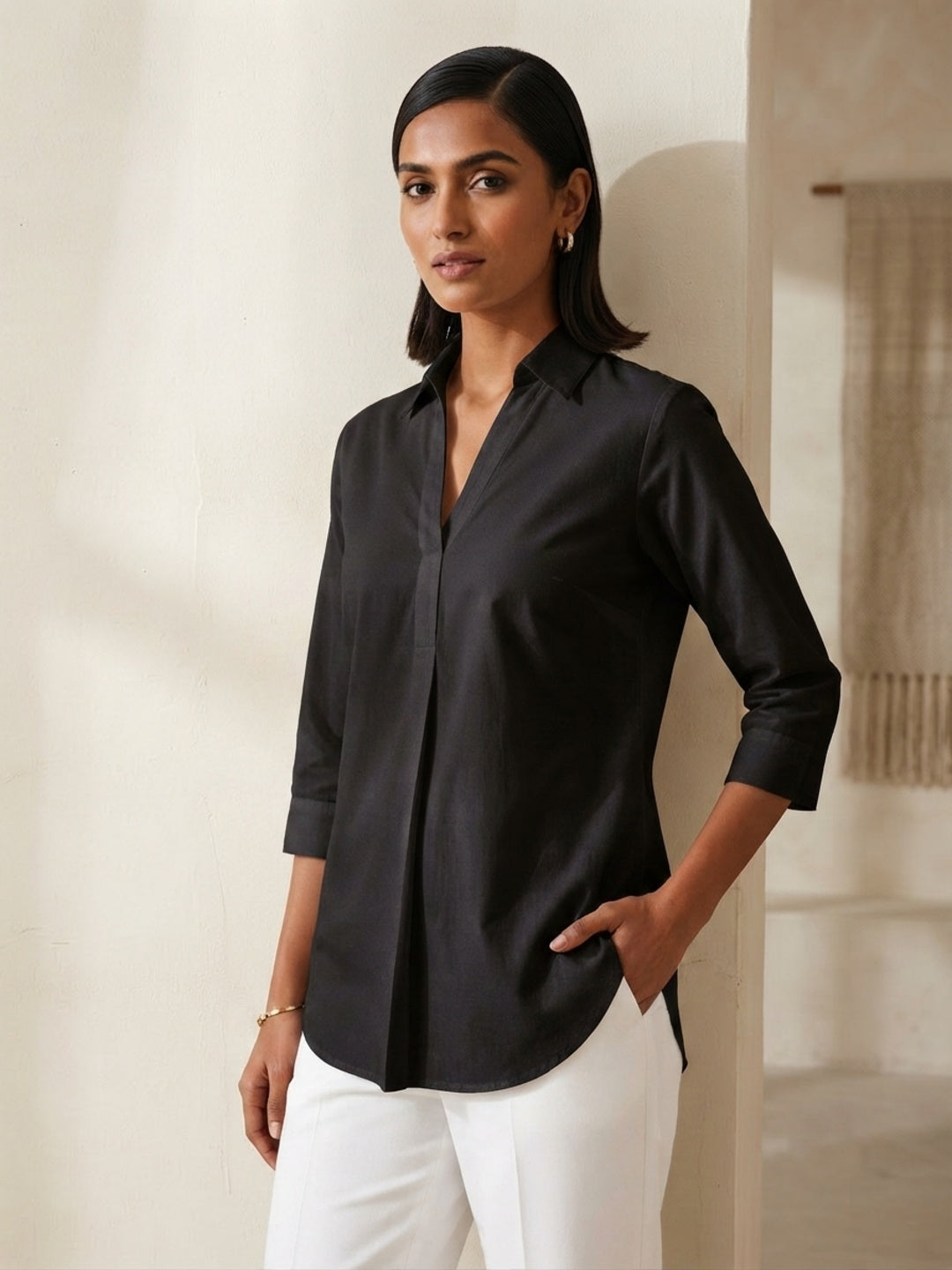 Hemline Shirt - Black