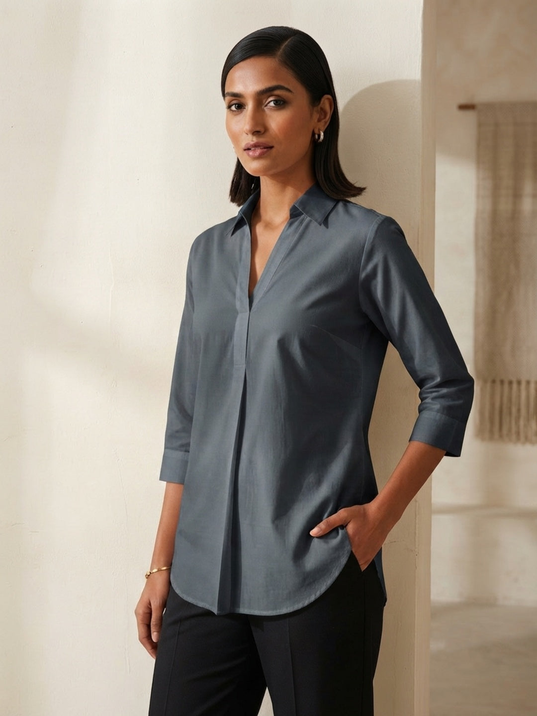 Hemline Shirt - Grey