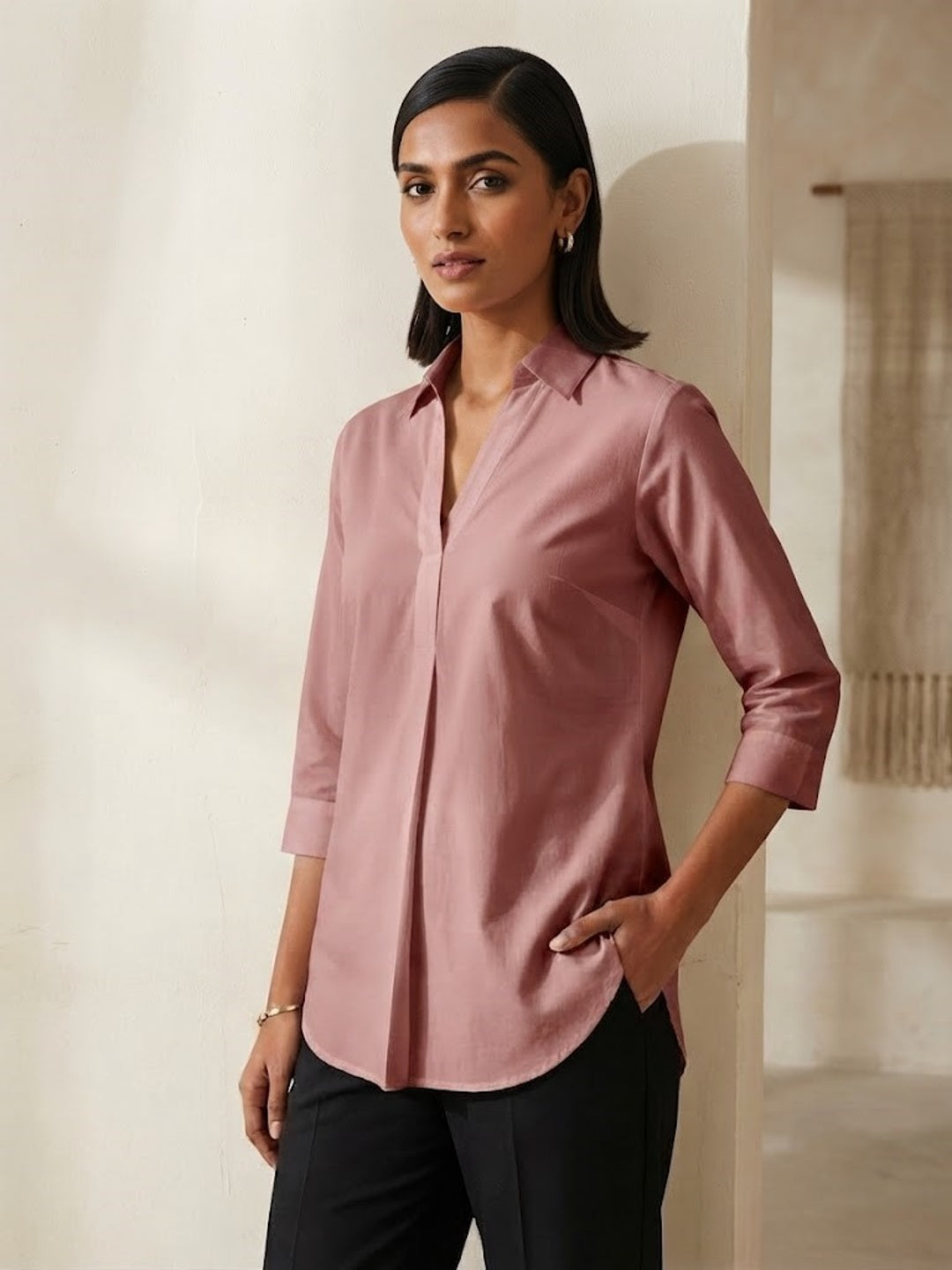 Hemline Shirt - Rose Taupe