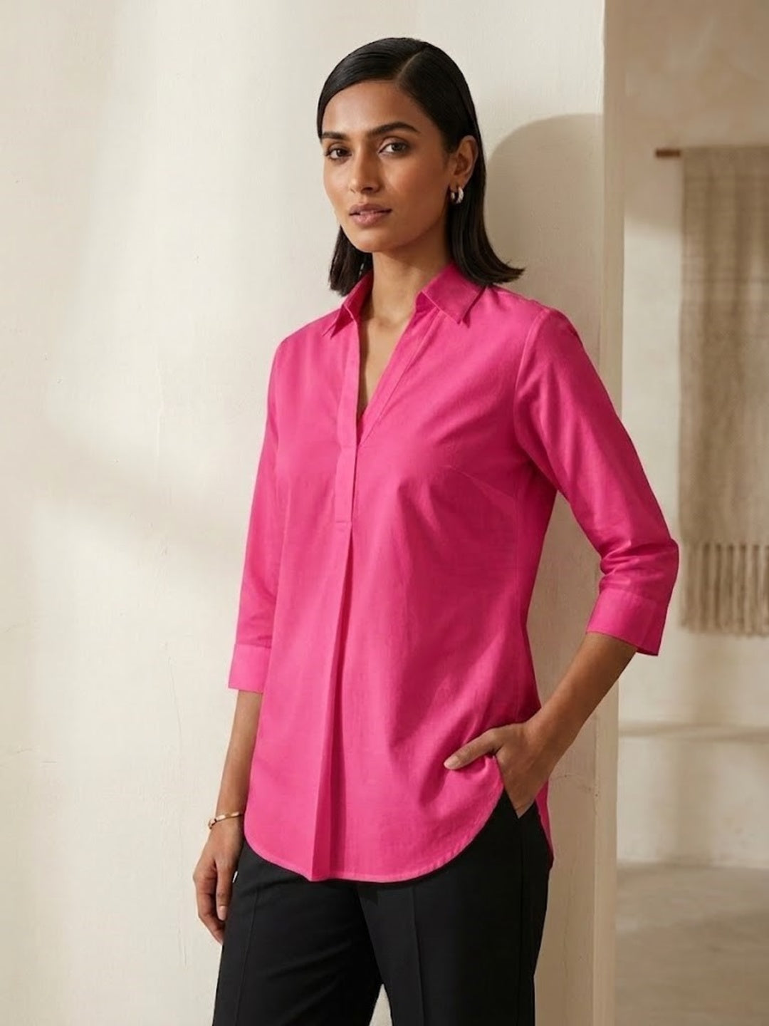 Hemline Shirt - Pink
