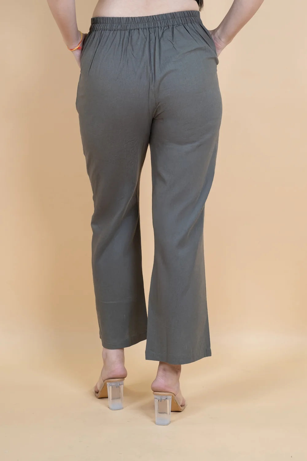 Regular Fit Cotton Pants - Grey