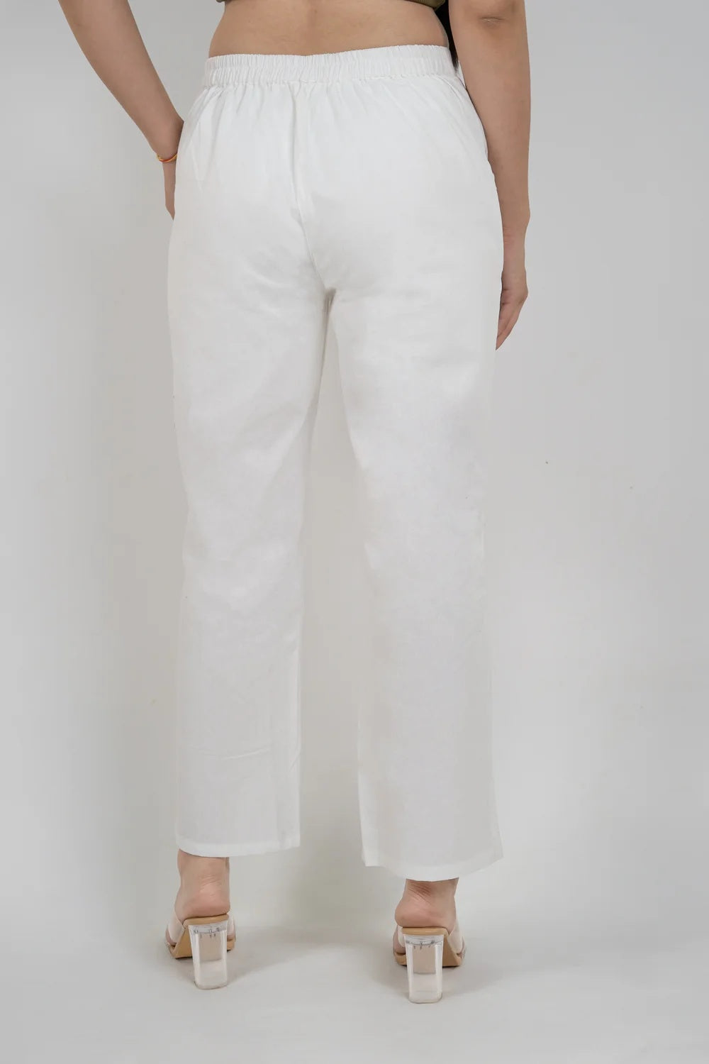 Regular Fit Cotton Pants - White