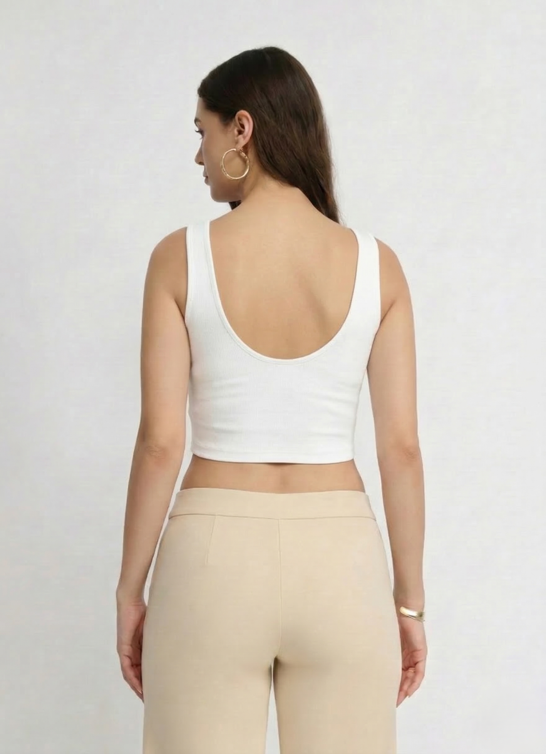 Crop Top Ribbed - White