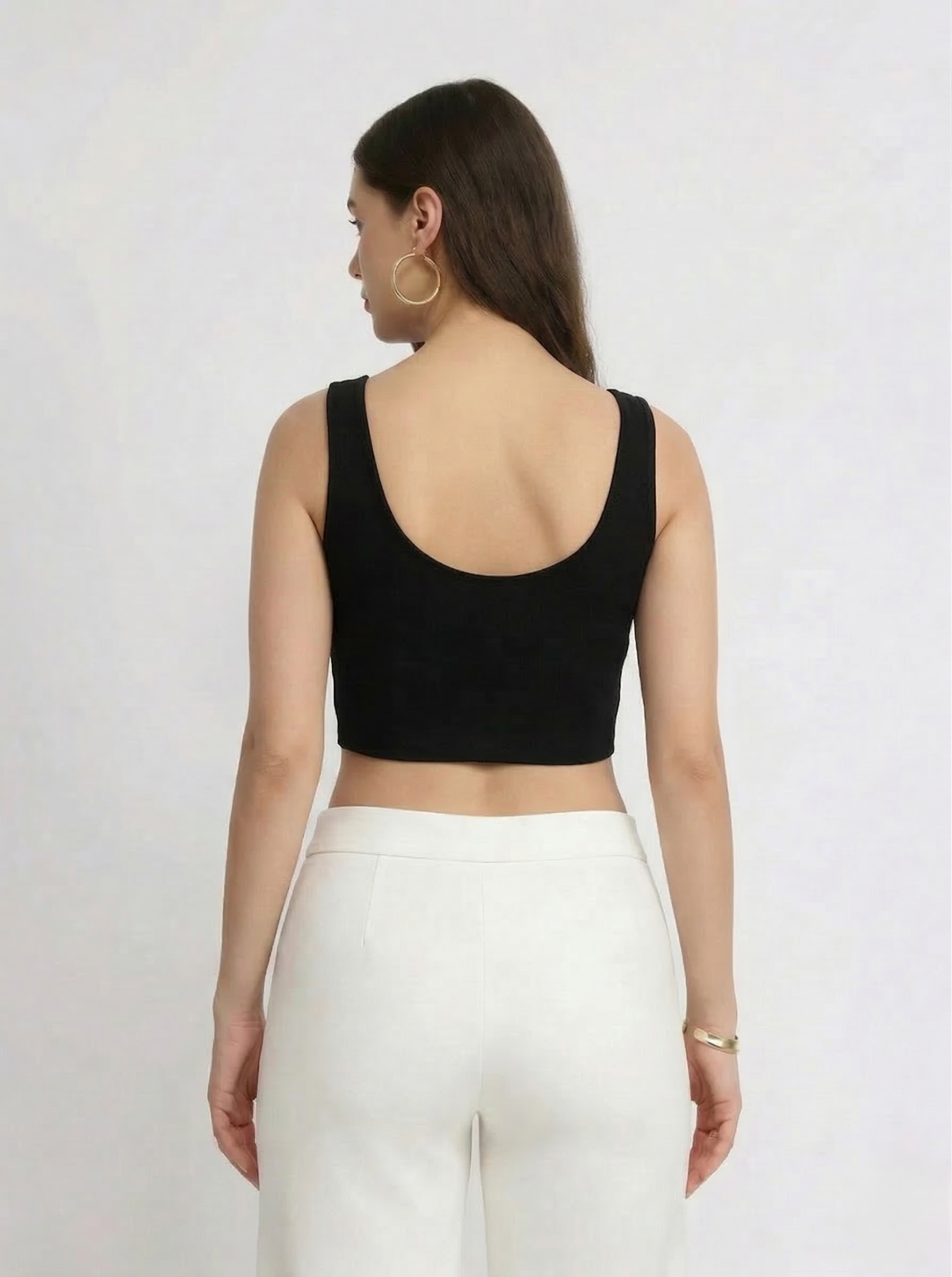 Crop Top Ribbed - Black