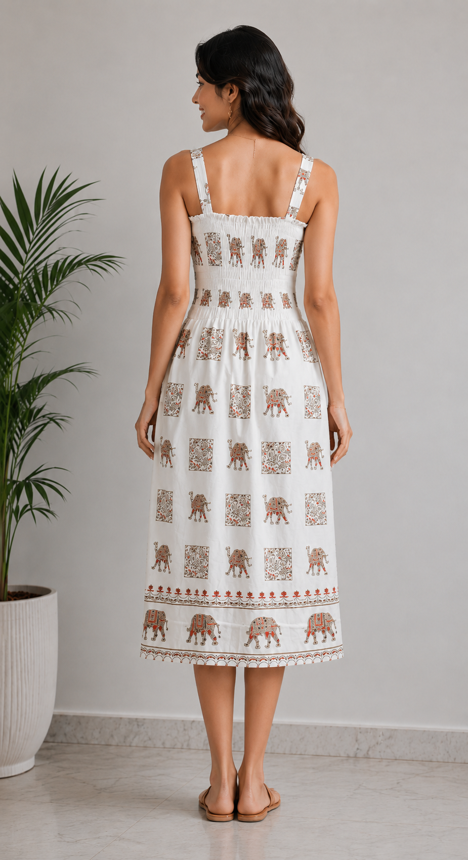 Royal Elephant Dress - White