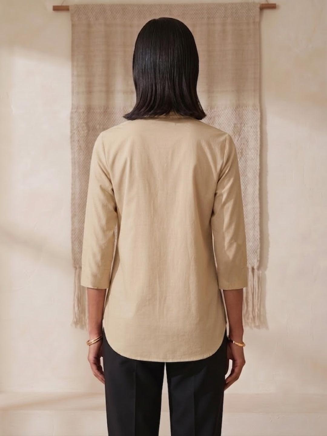 Hemline Shirt - Beige