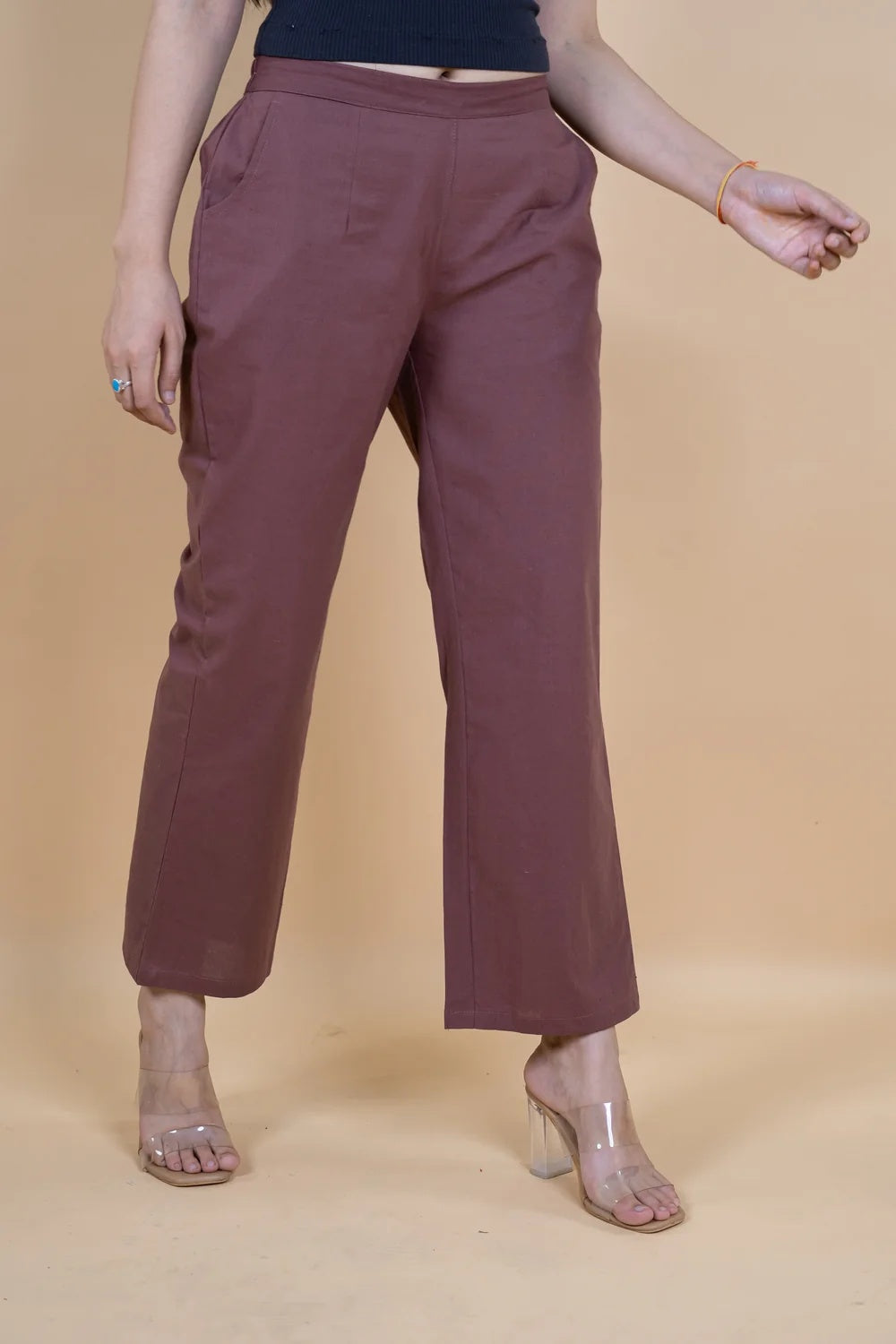 Regular Fit Cotton Pants - Rose Taupe
