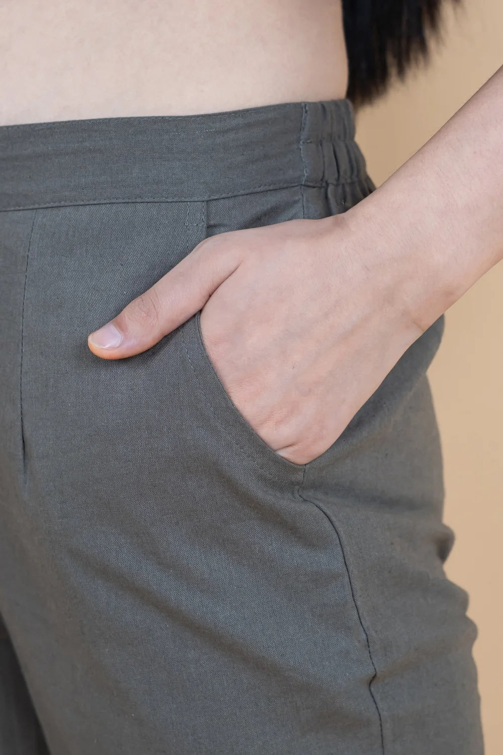 Regular Fit Cotton Pants - Grey