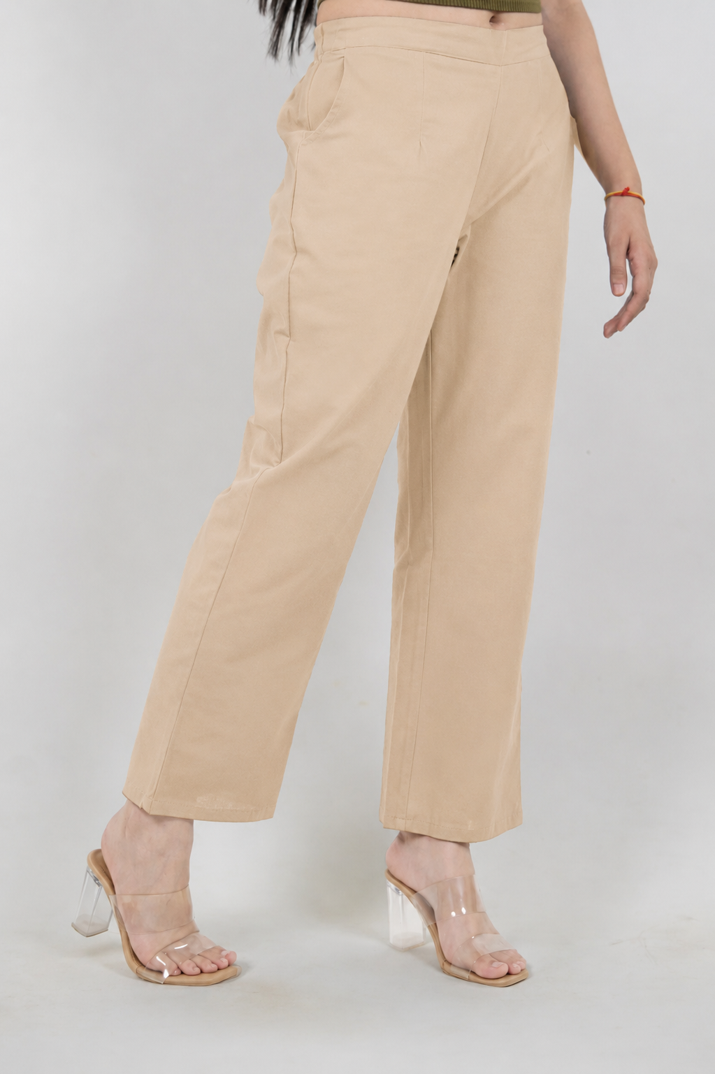 Regular Fit Cotton Pants - Beige