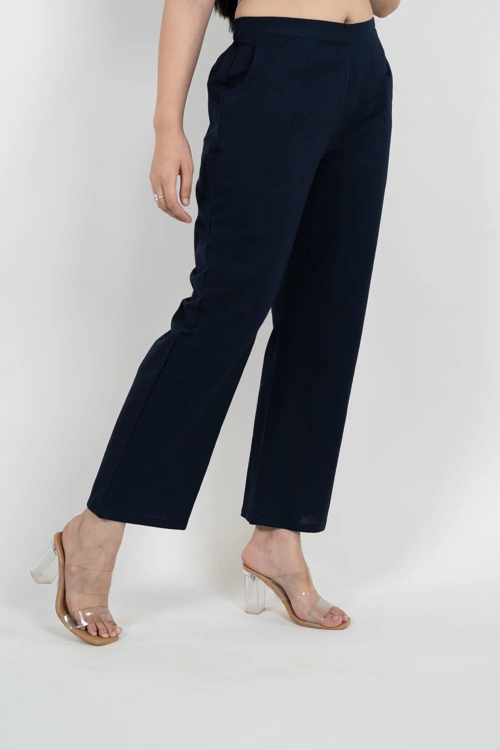 Regular Fit Cotton Pants - Blue
