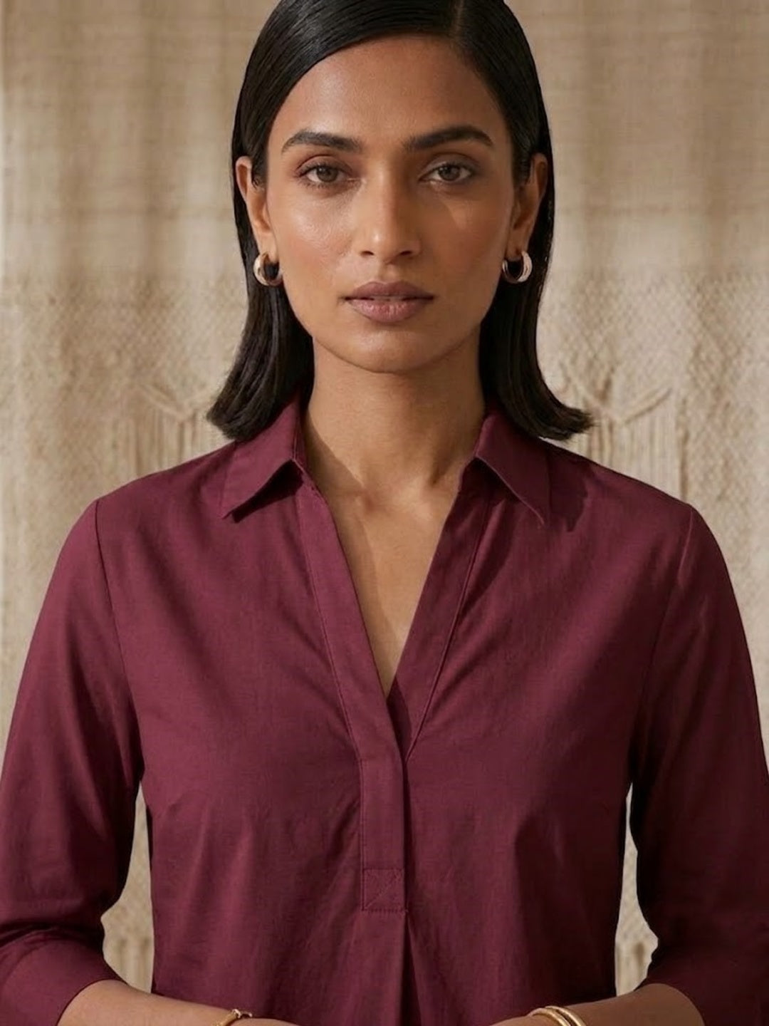 Hemline Shirt - Wine