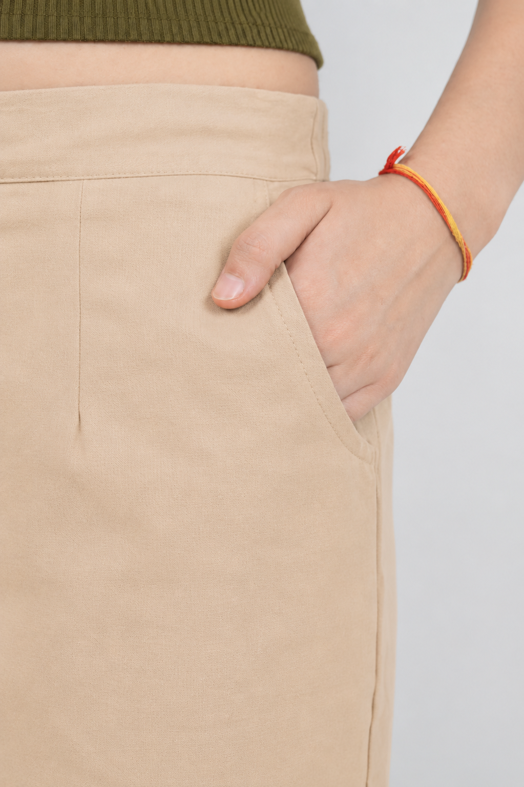Regular Fit Cotton Pants - Beige