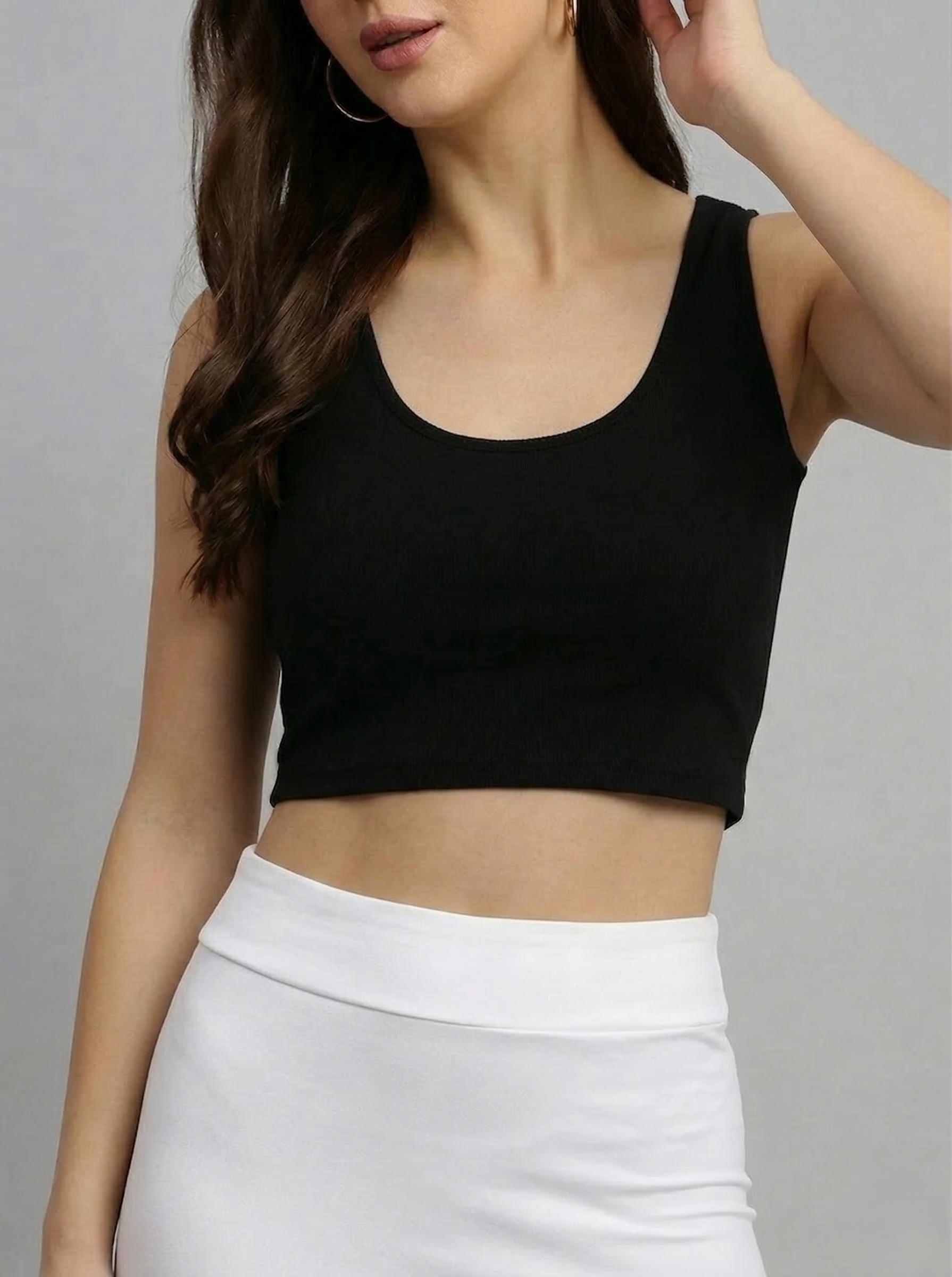 Crop Top Ribbed - Black