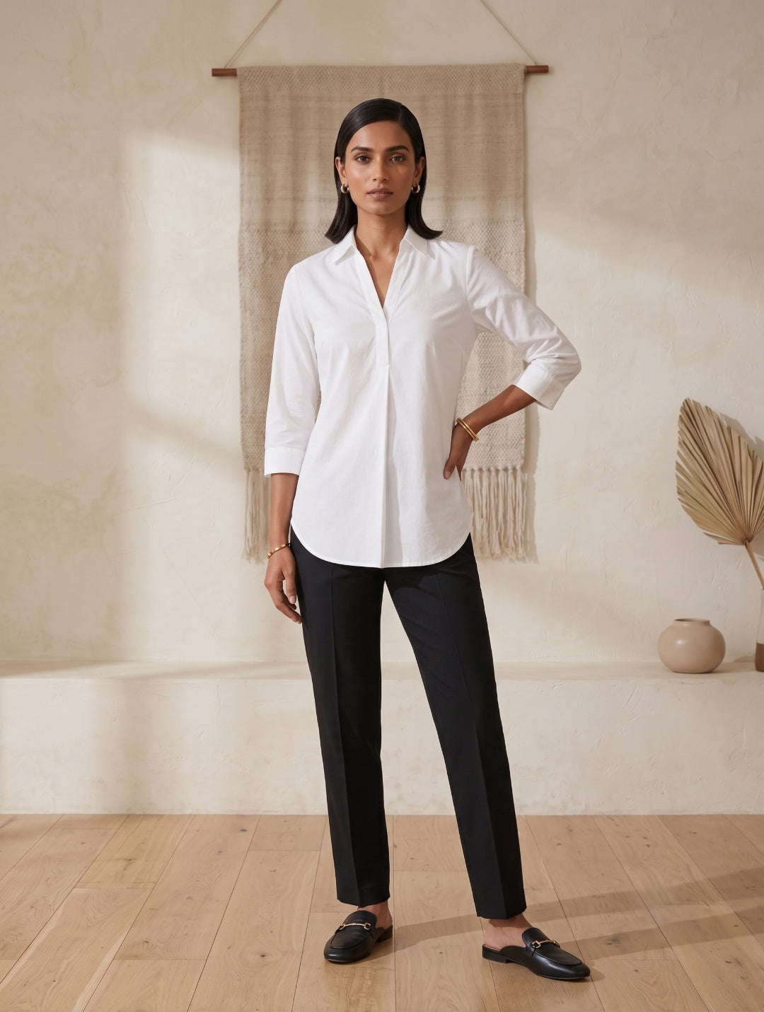 Hemline Shirt - White