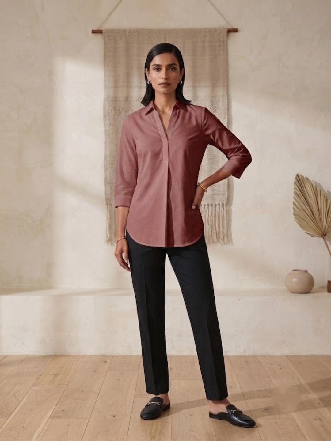 Hemline Shirt - Rose Taupe