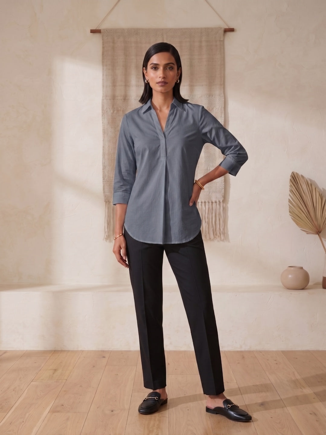 Hemline Shirt - Grey
