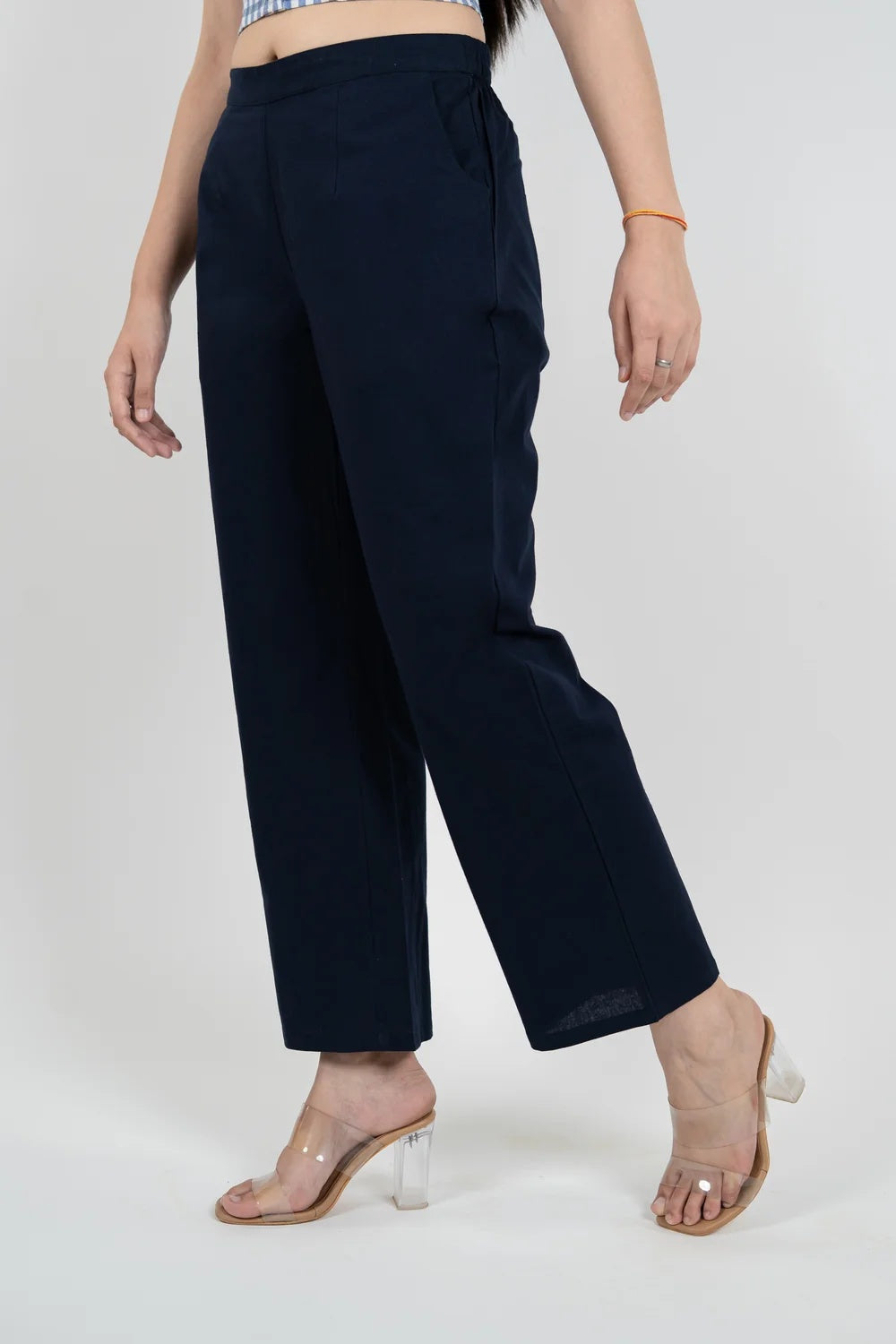 Regular Fit Cotton Pants - Blue