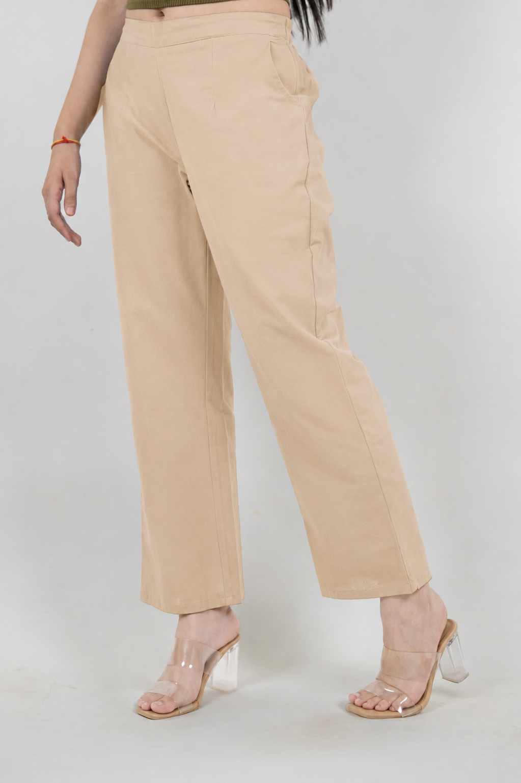Regular Fit Cotton Pants - Beige