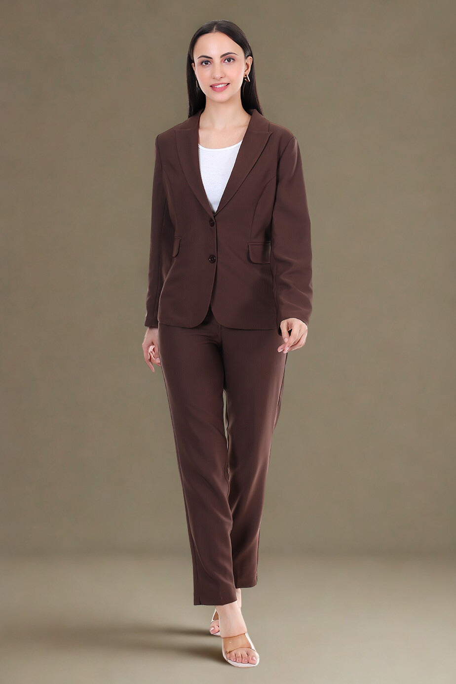 Blazer & Pants Set – Coffee Brown