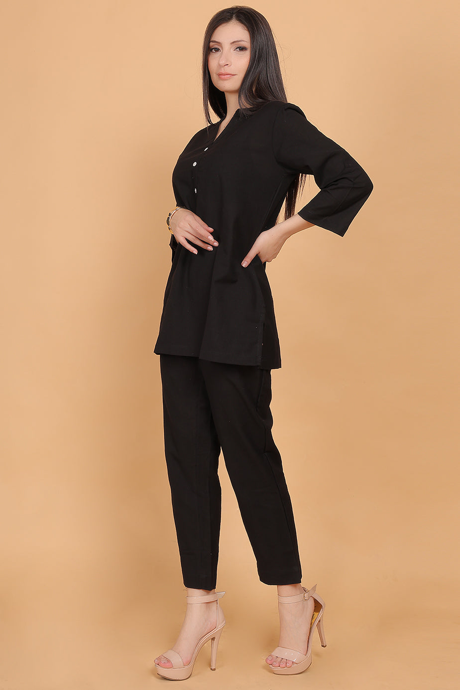 Cotton Cord Set - Black - FuchsiaBless