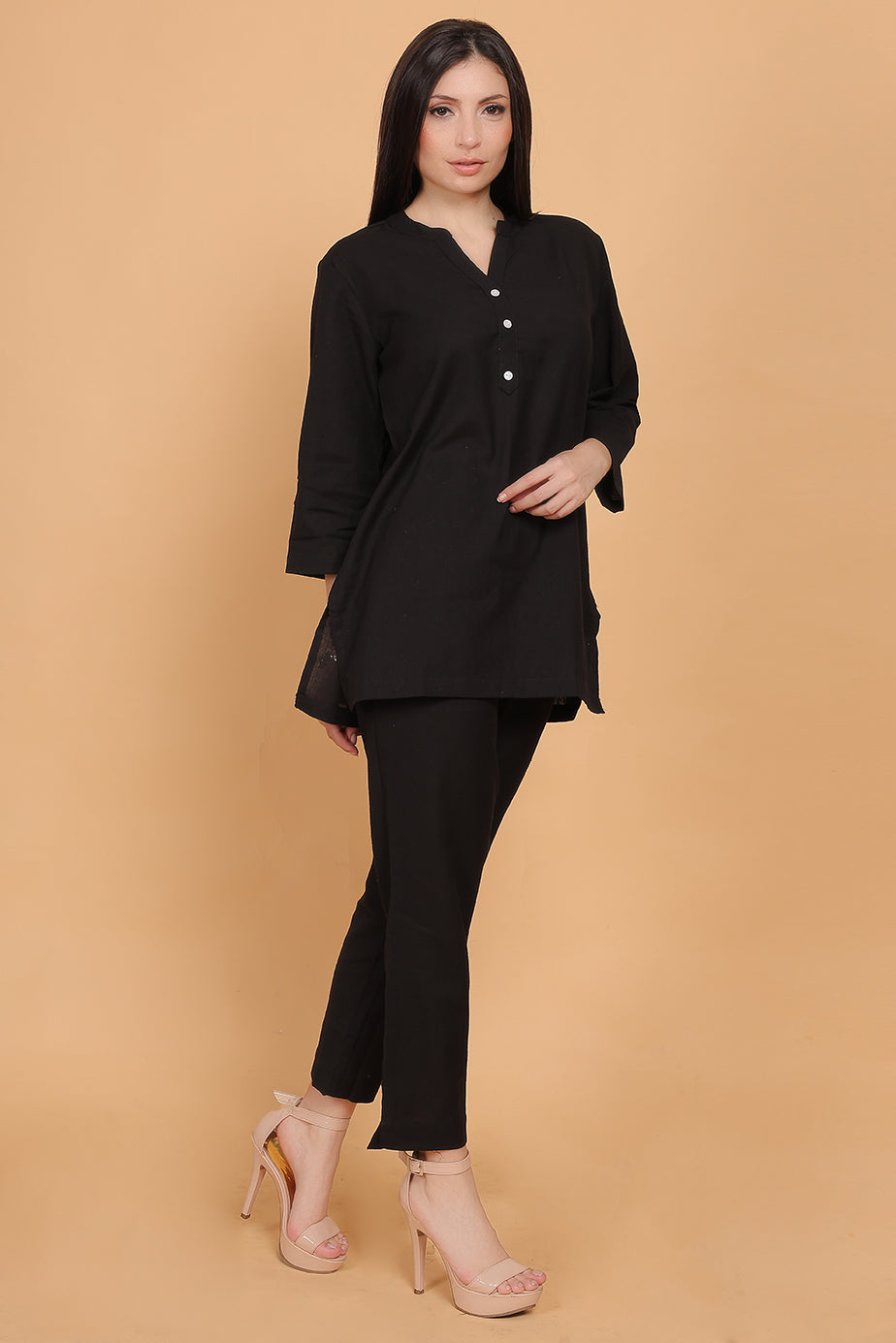 Cotton Cord Set - Black - FuchsiaBless