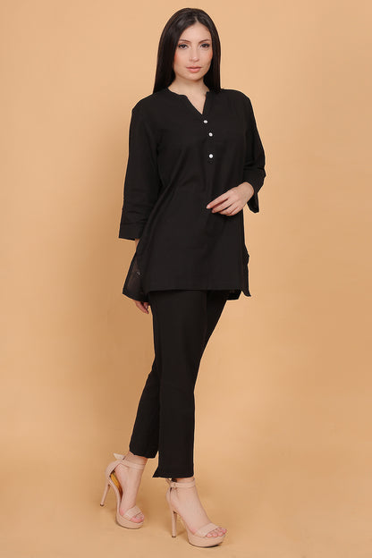 Cotton Cord Set - Black - FuchsiaBless