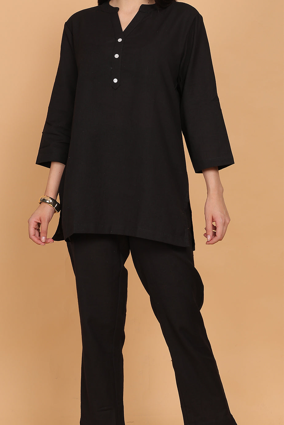 Cotton Cord Set - Black - FuchsiaBless