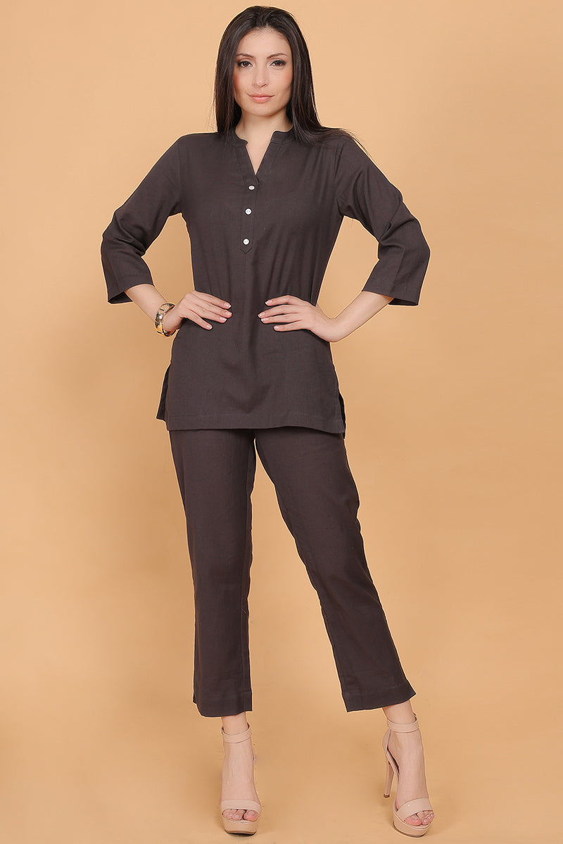 Cotton Cord Set - Grey - FuchsiaBless