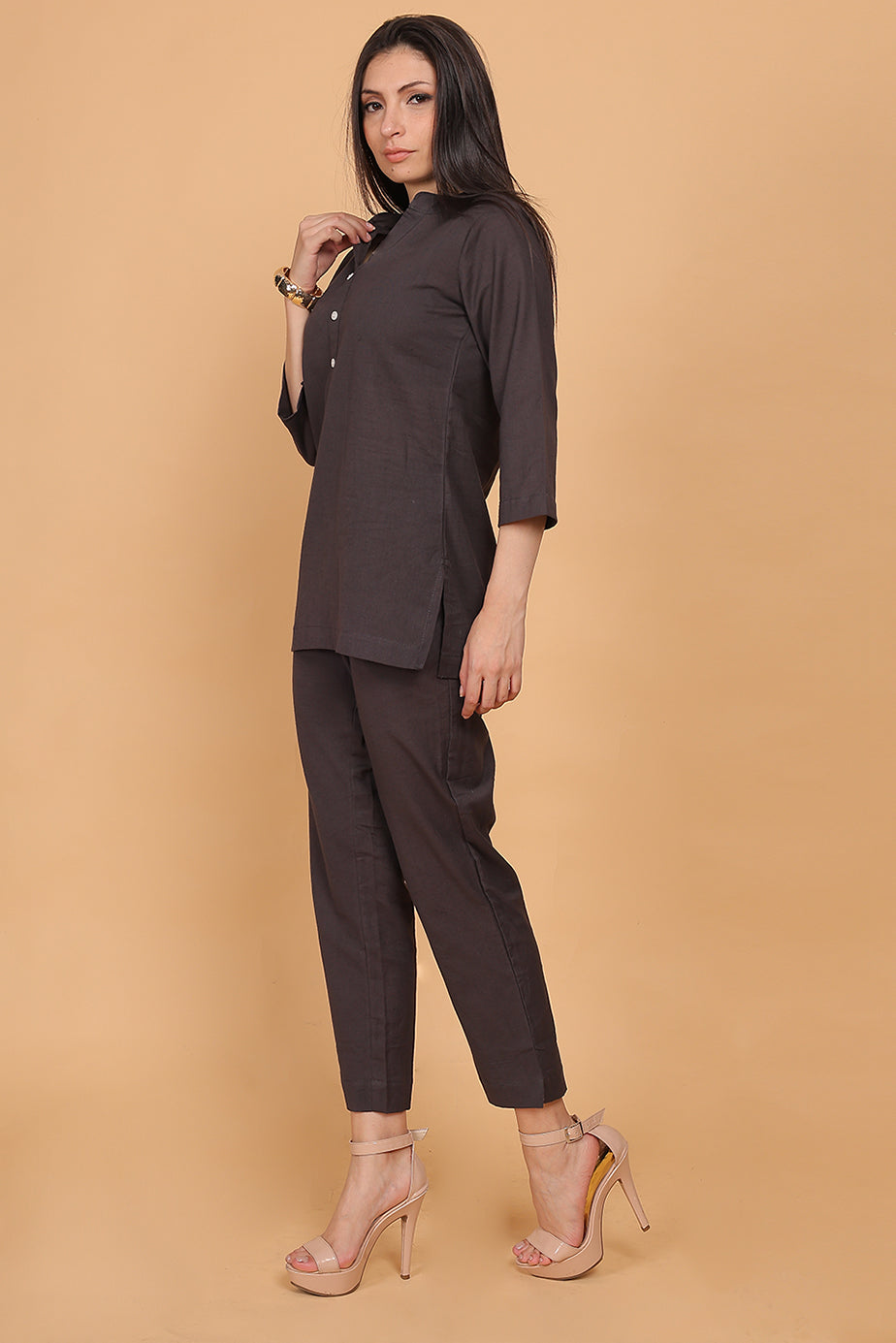 Cotton Cord Set - Grey - FuchsiaBless