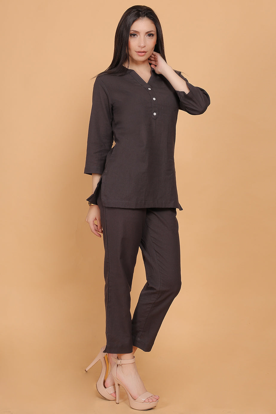 Cotton Cord Set - Grey - FuchsiaBless