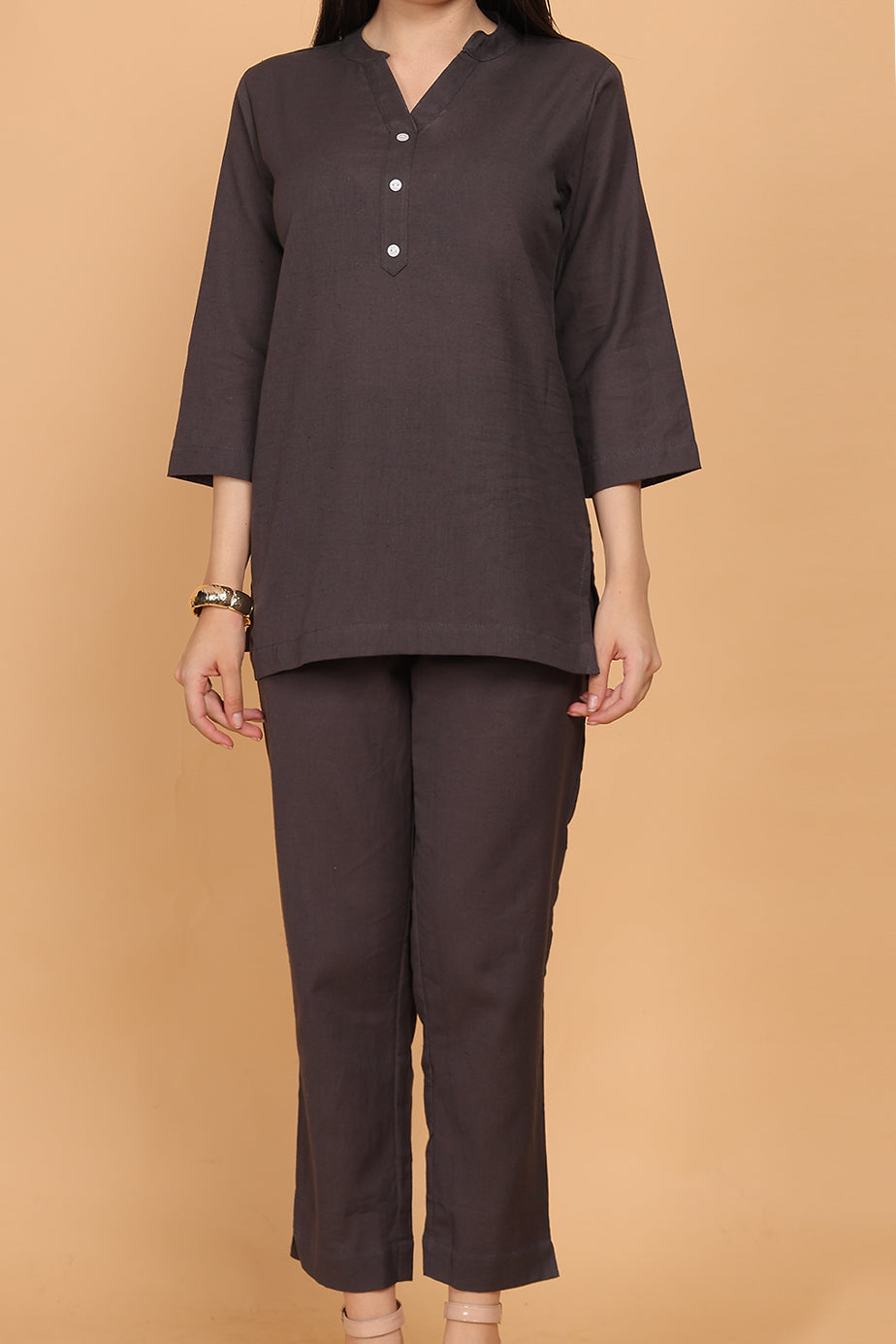 Cotton Cord Set - Grey - FuchsiaBless