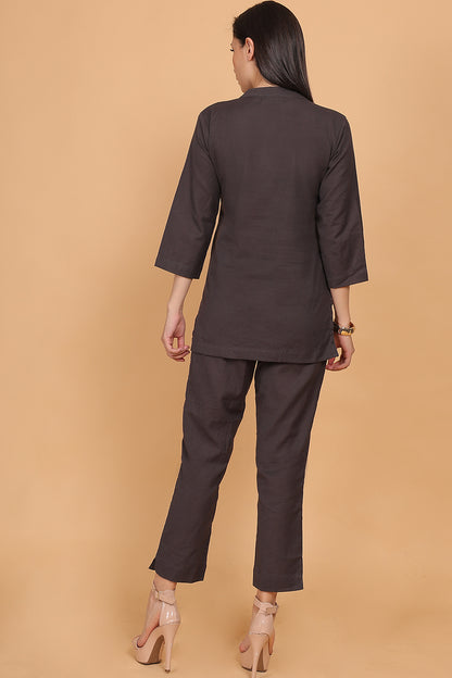 Cotton Cord Set - Grey - FuchsiaBless