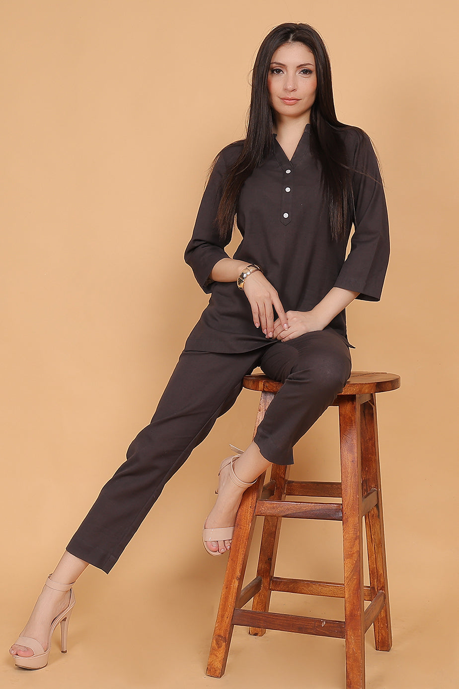 Cotton Cord Set - Grey - FuchsiaBless
