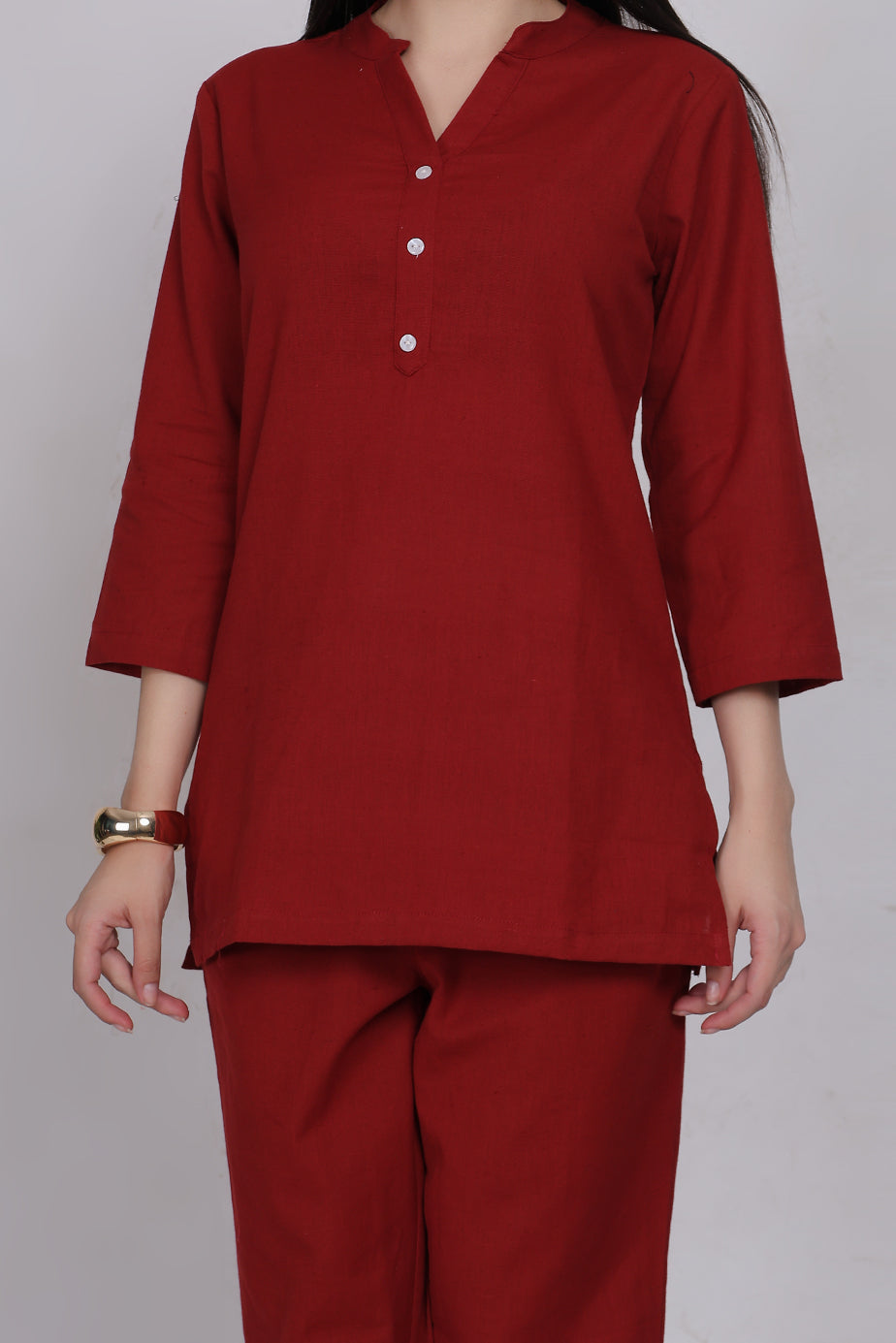 Cotton Cord Set - Maroon - FuchsiaBless