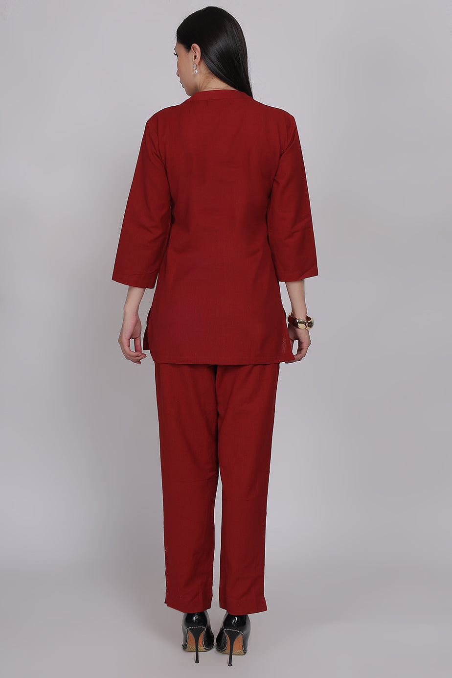 Cotton Cord Set - Maroon - FuchsiaBless