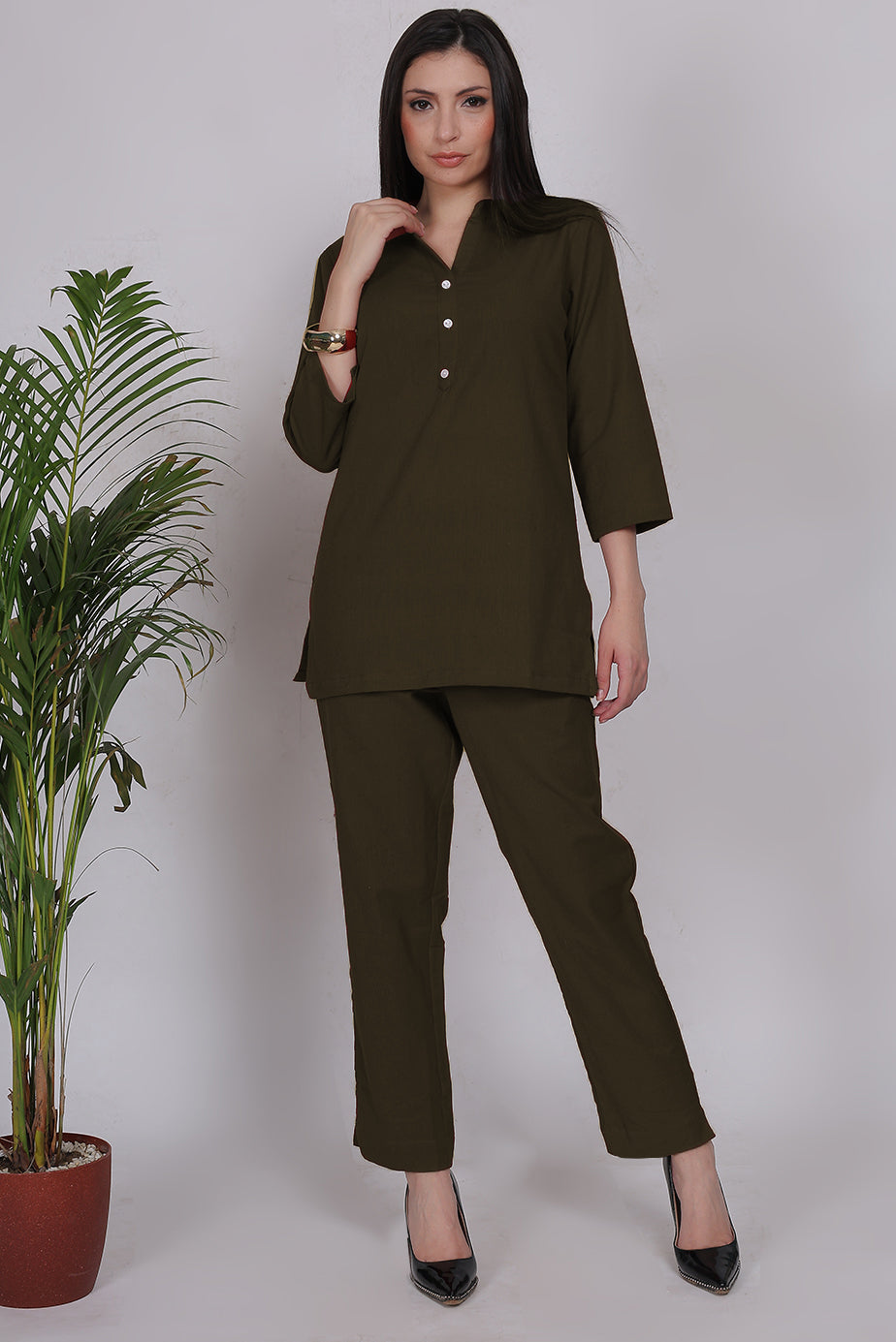 Cotton Cord Set - Olive - FuchsiaBless