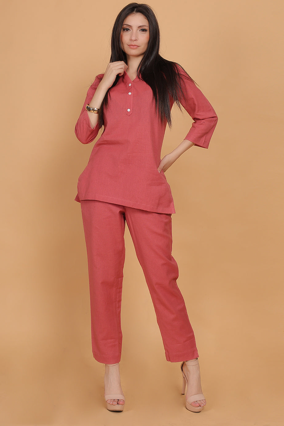 Cotton Cord Set - Peach - FuchsiaBless