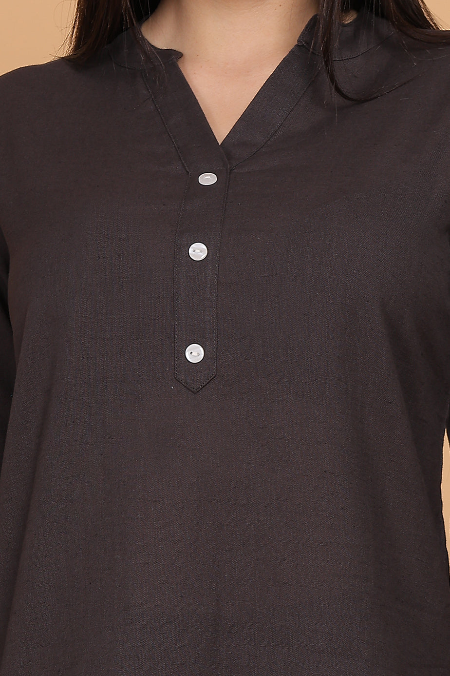 Cotton Kurta - Grey - FuchsiaBless