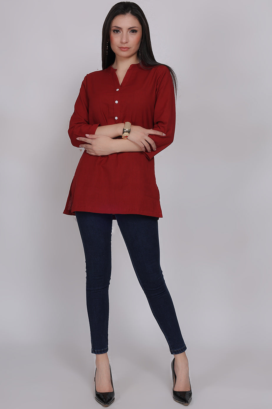 Cotton Kurta - Maroon - FuchsiaBless